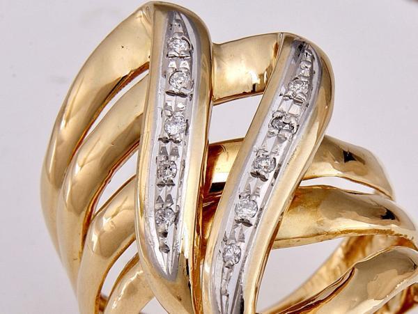 ★☆K18金×Pt900●天然ダイヤモンドリング指輪13号!MJ-1863拍卖