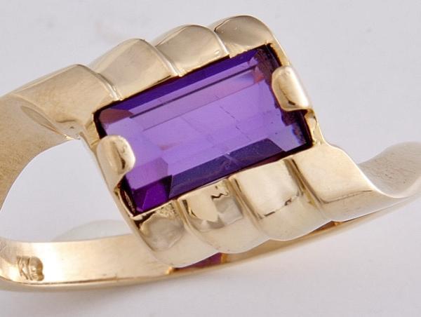 ★☆見て!K18金イエローゴールドアメジストリング指輪12号!MJ-1881拍卖