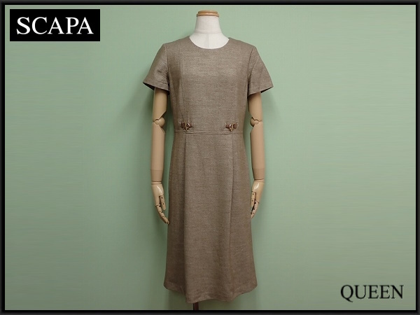 SCAPA ワンピース・38□スキャパ/キャリア/半袖/ウール/24*5*2-9拍卖
