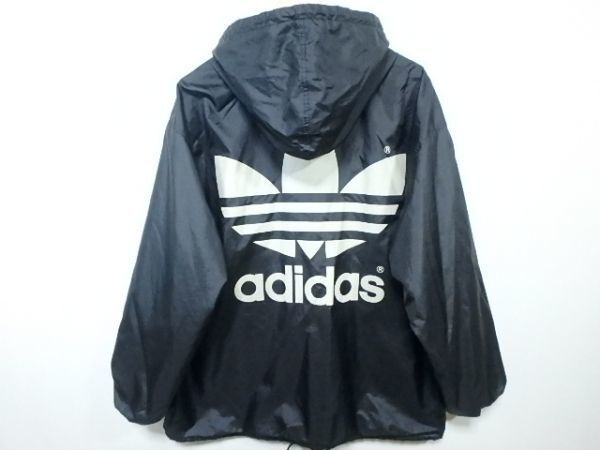 90's アディダス 希少! フーデッド ナイロンジャケット コーチジャケット ベンチコート M-L拍卖