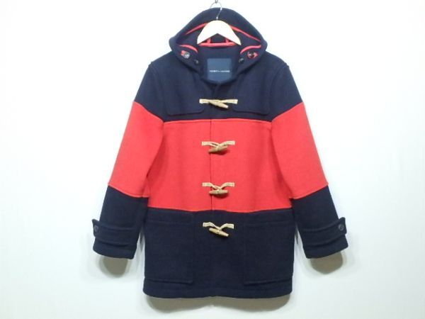 トミーヒルフィガー 上質! コート ブランドカラー切替 ジャケット ウール ダッフルコート L~XL拍卖