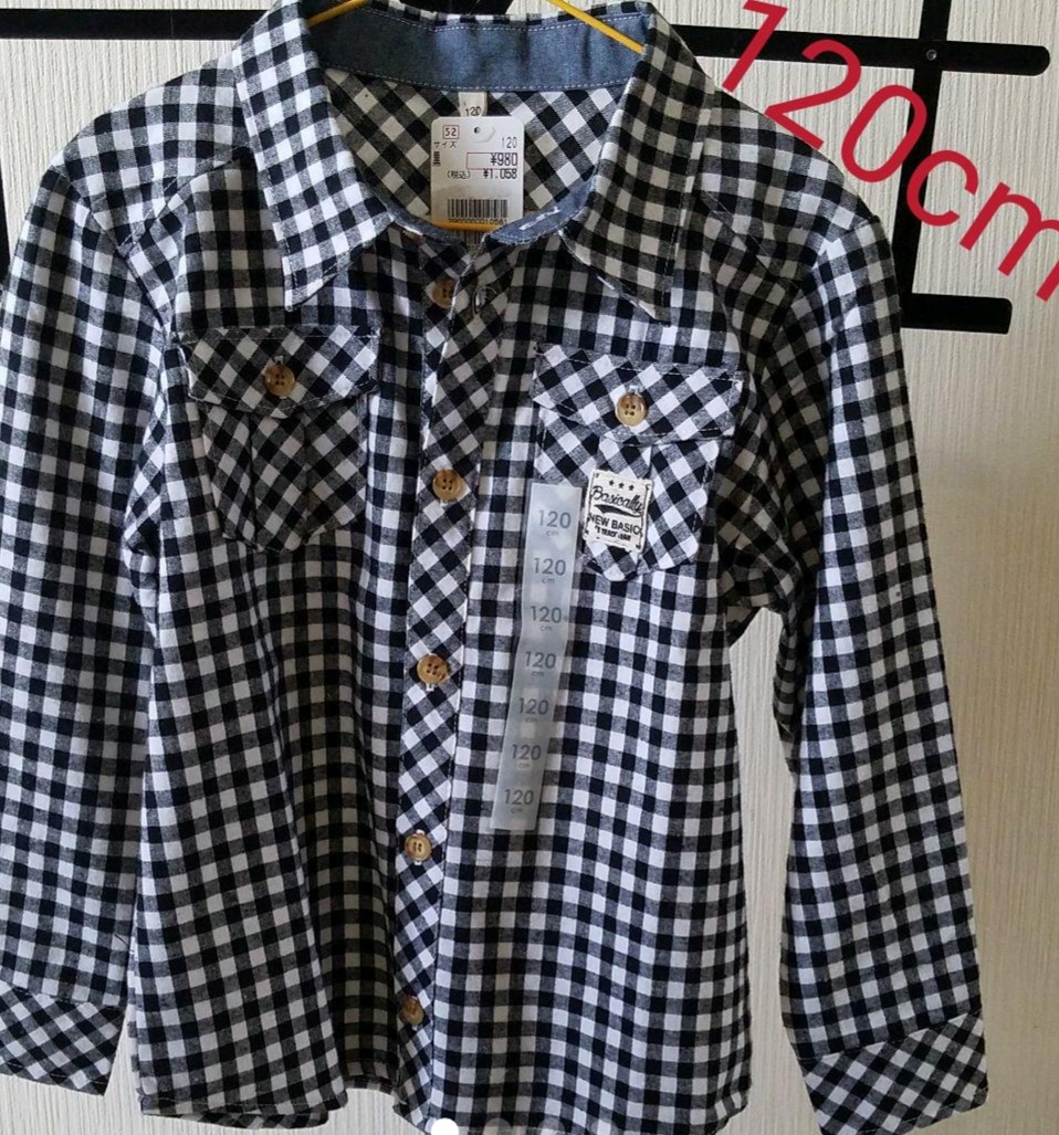 新品未使用☆120cm/チェックシャツ拍卖