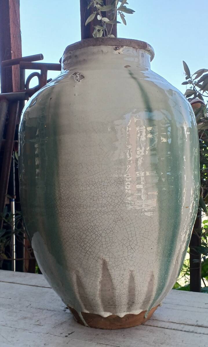 !秀品! ★信楽焼「茶壷・棗壺つぼ」高さ506×口径180高台157×胴回り100ミリ10,6キロ」(詳細不明)拍卖