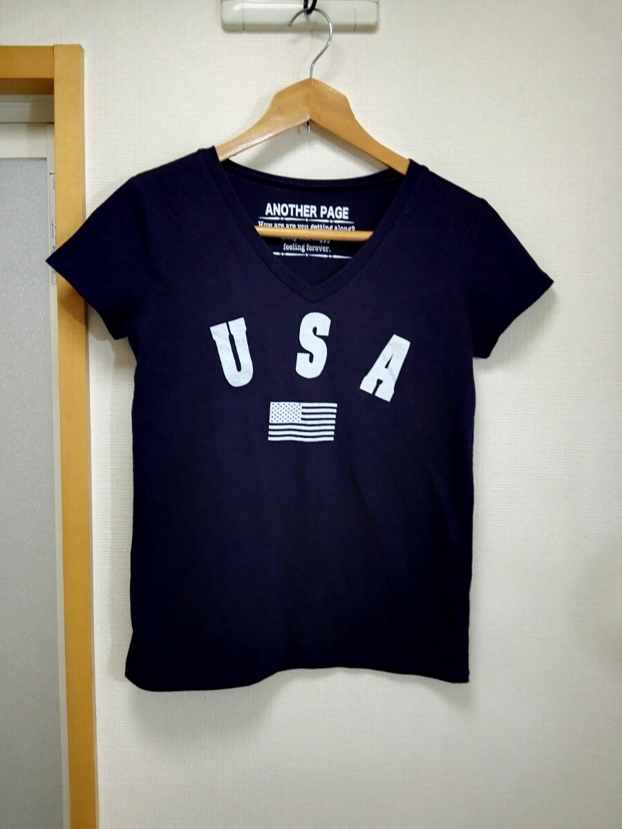 ANOTHER PAGE USAロゴプリント Tシャツ M拍卖