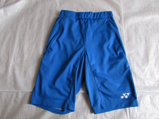 メンズ SSサイズ ヨネックス USED 内タグに記名有り ストレッチ ハーフ ゲーム パンツ 短パン 伸縮素材 ブルー テニス バドミントン yonex拍卖