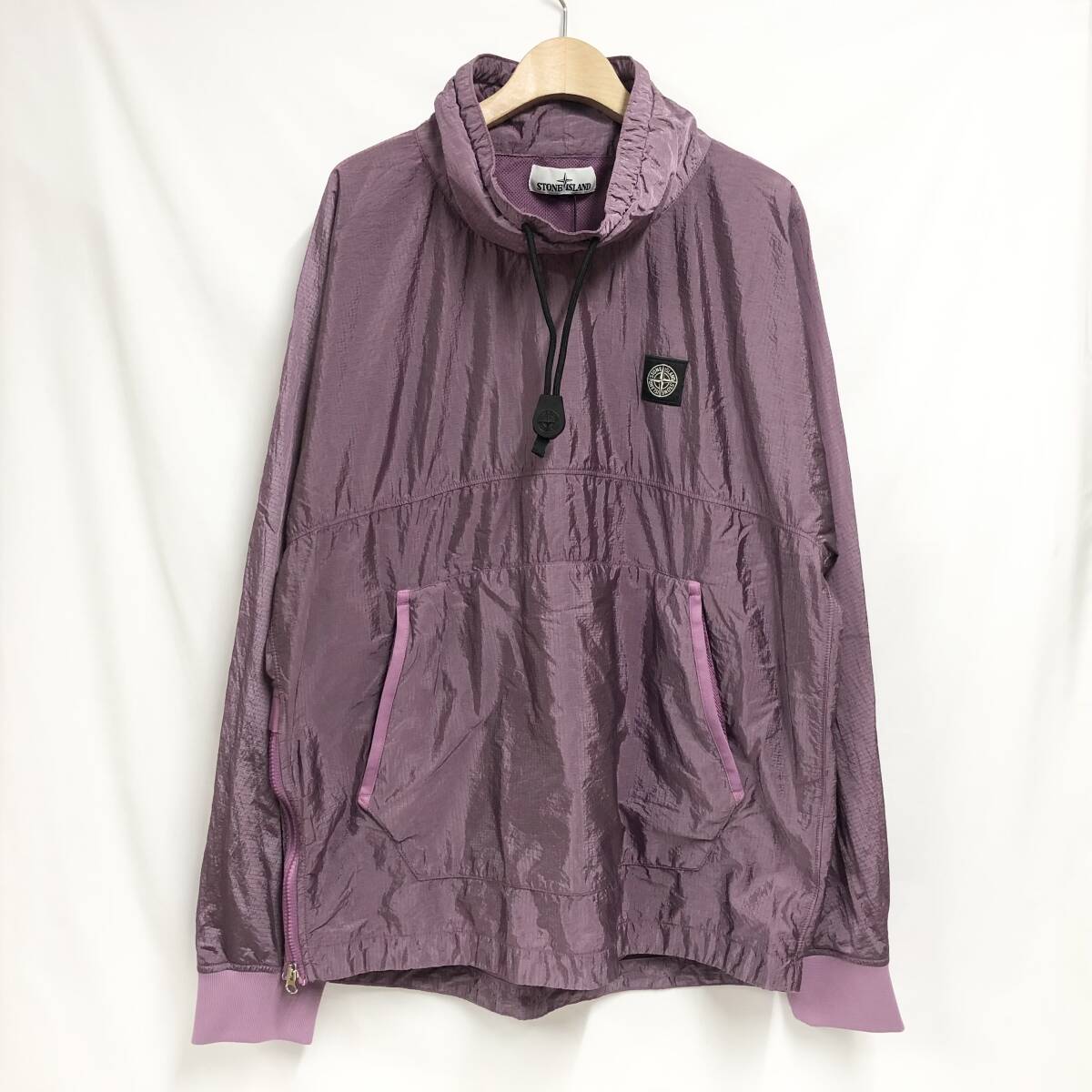 ○★新品未使用 STONE ISLAND(ストーン・アイランド) ナイロン リップストップ メタルスモックジャケット M パープル系★○拍卖