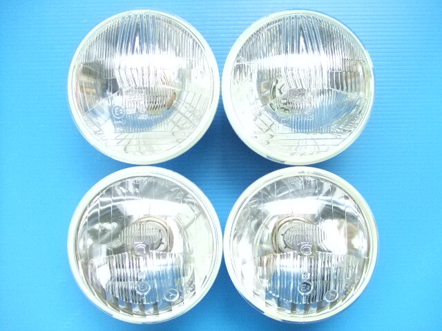 新品 シビエ 丸目4灯 凸レンズ ヘッドライト 旧車 昭和 ロービーム ハイビーム ヘッドランプ CIBIE 丸4灯 丸型 丸形 145パイ 当時物 sub 4拍卖