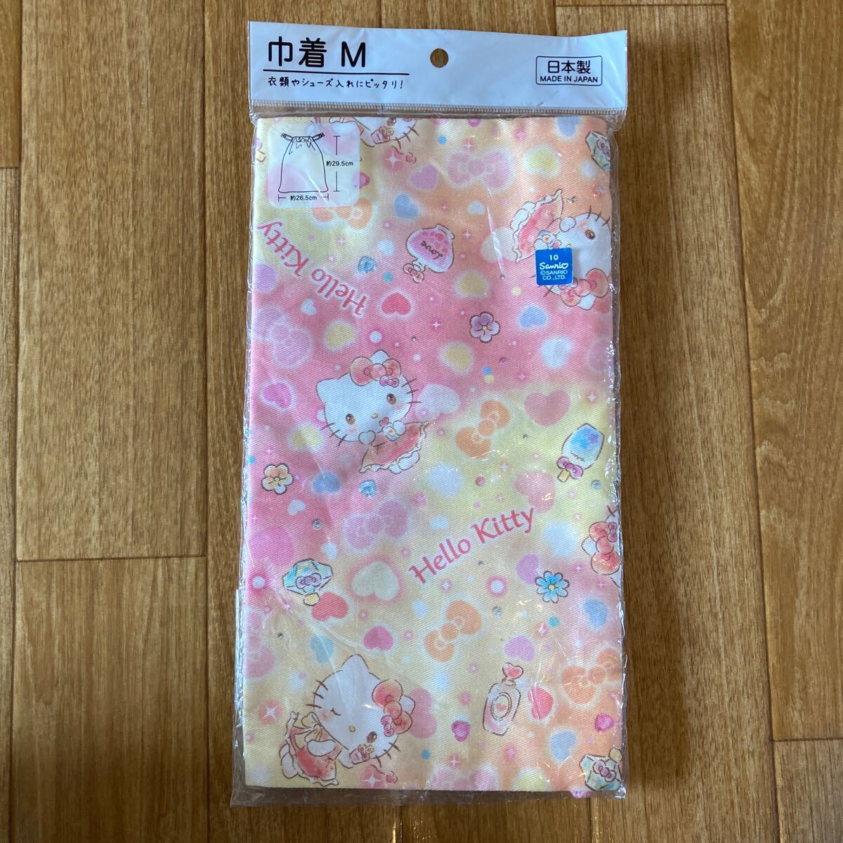 キティ☆巾着袋☆M☆衣類やシューズ入れに☆体操服☆日本製☆綿100☆未使用☆A拍卖