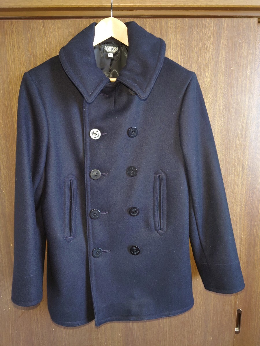 ブラックサイン メルトン ピーコート size38 blacksing NAVY Pコート ピーコート ネイビー拍卖