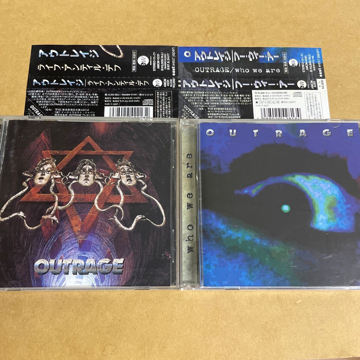 2枚OUTRAGE/LIFE UNTIL DEAF(6th)+WHO WE ARE(7th) アウトレイジ/ライフアンティルデフ フーウィーアー スラッシュメタル ヘヴィロック拍卖