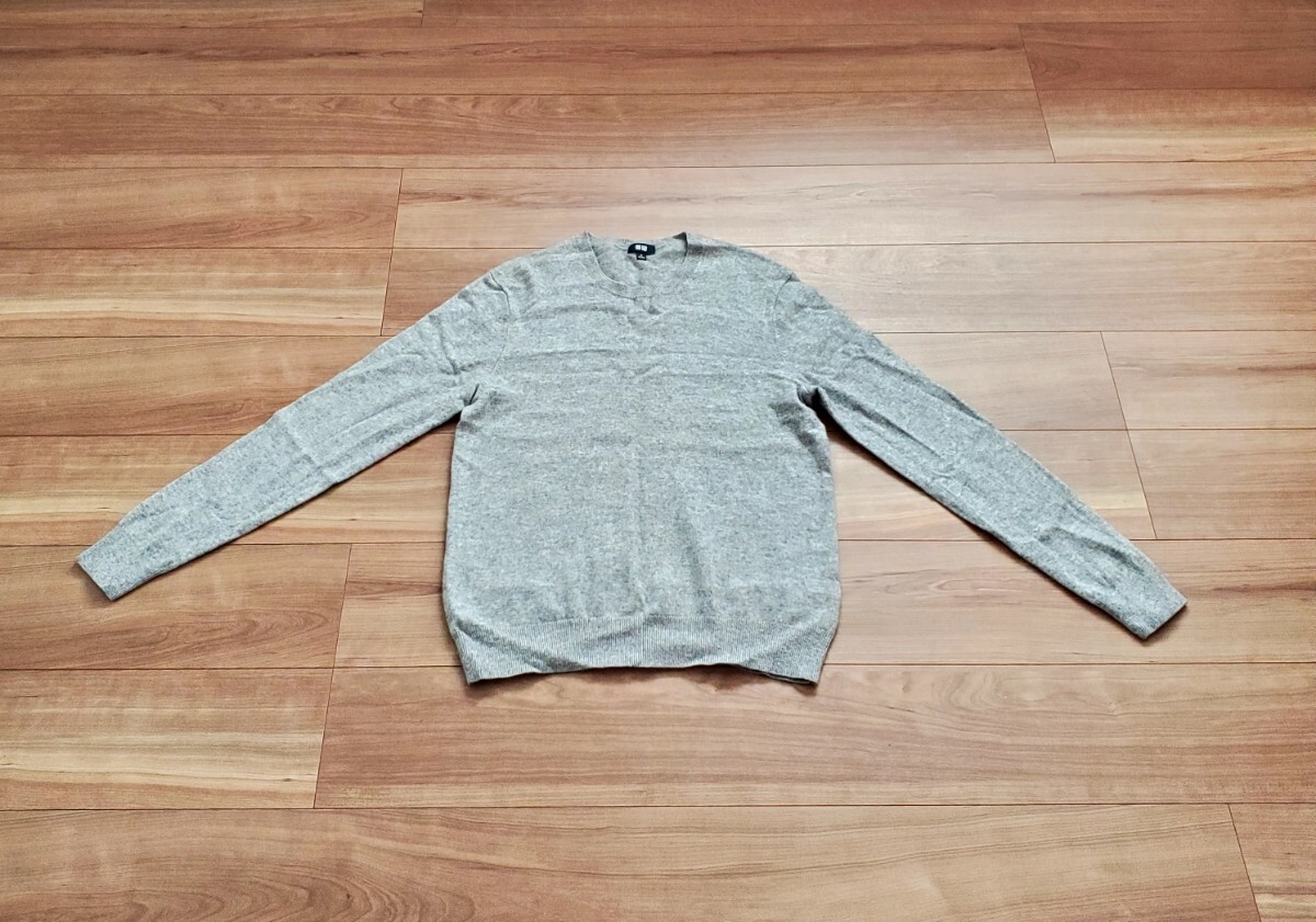 レディース UNIQLO ユニクロ トップス 長袖 ニット セーター グレー系 Mサイズ カシミヤ拍卖