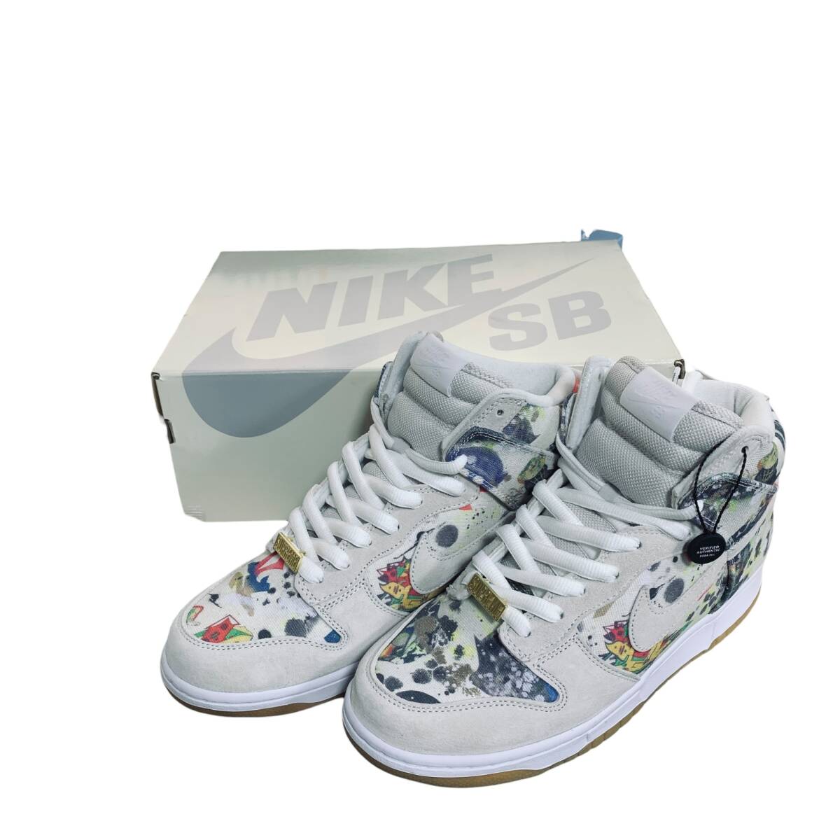 ◆中古品◆ナイキ Nike SB×Supreme Rammellzee Dunk Low & High OG 28cm ダンクハイ シュプリーム スニーカー FD8779 100 Q65413NH拍卖