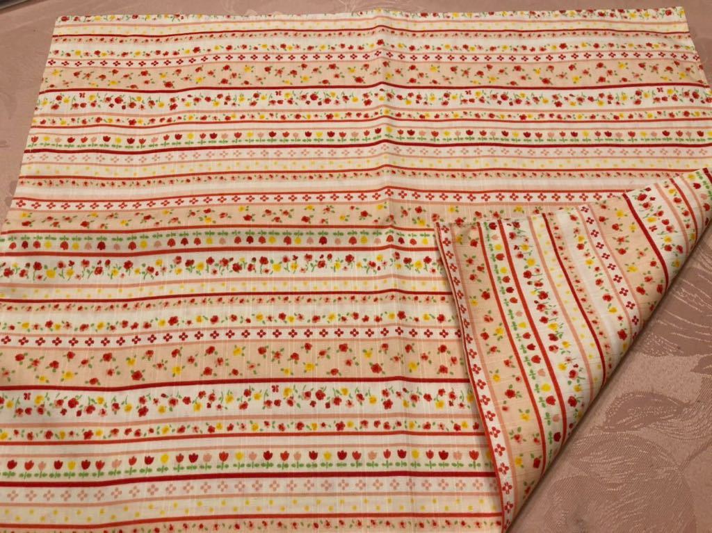 No.49 大判裏付ランチョンマット ハンドメイド 40x60 ボーダー花柄拍卖