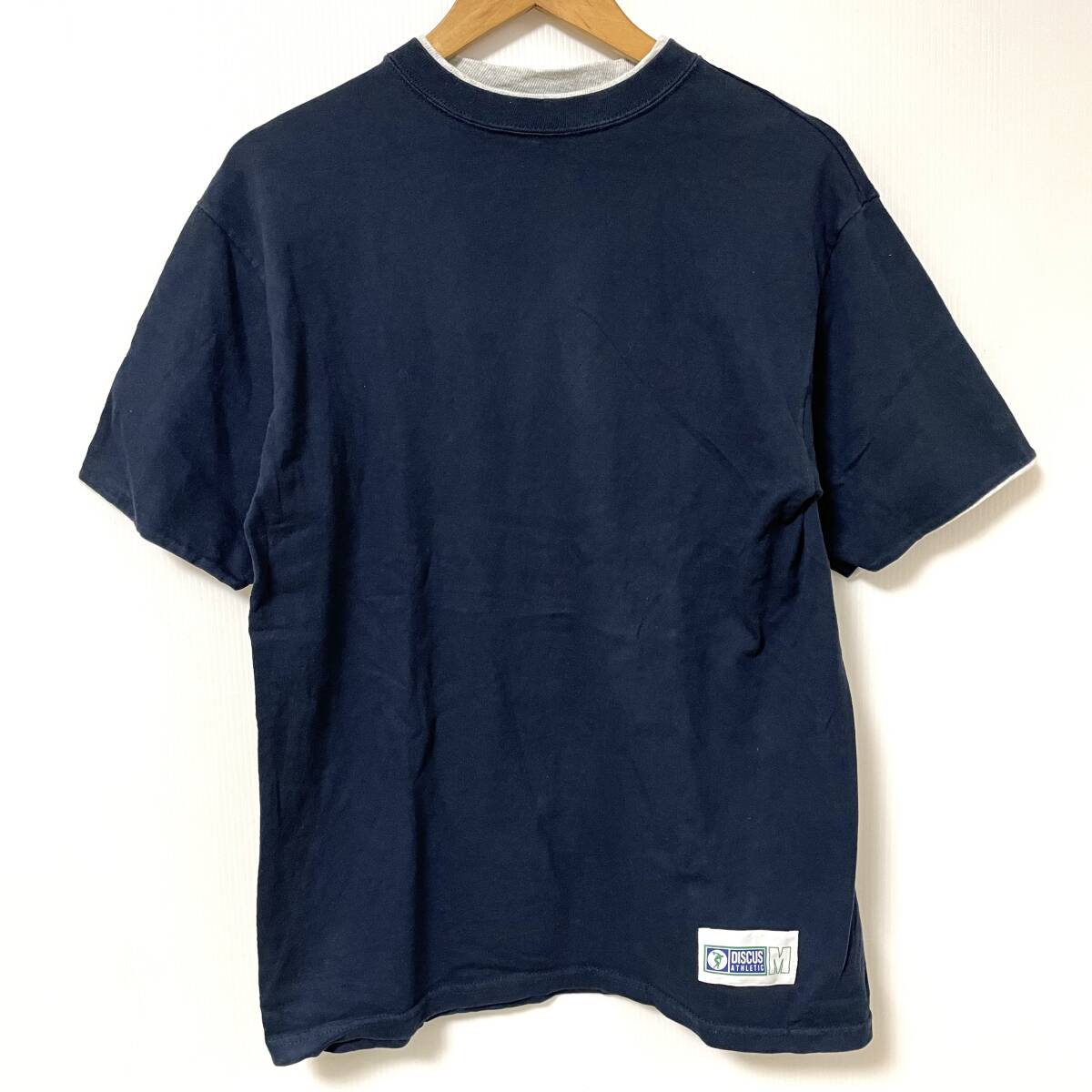90s USA製 ディスカスアスレチック DISCUS 半袖Tシャツ ネイビー Mサイズ グレートリム拍卖