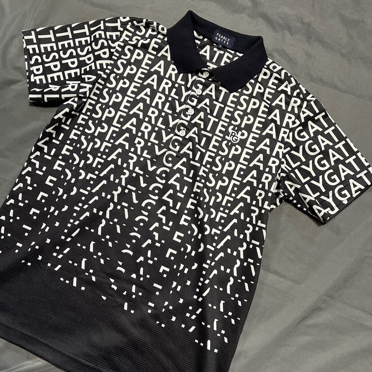 美品正規品 パーリーゲイツ サイズ4 ストレッチ グラデーションロゴ ブラック シワになりにくい 高機能 送料無料拍卖