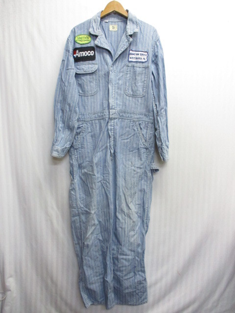 ラングラー ブルーベル BLUE BELL PRE-SHRUNK ヘリンボーン地オールインワン 60sヴィンテージ メンズ40 オーバーオール 05281拍卖