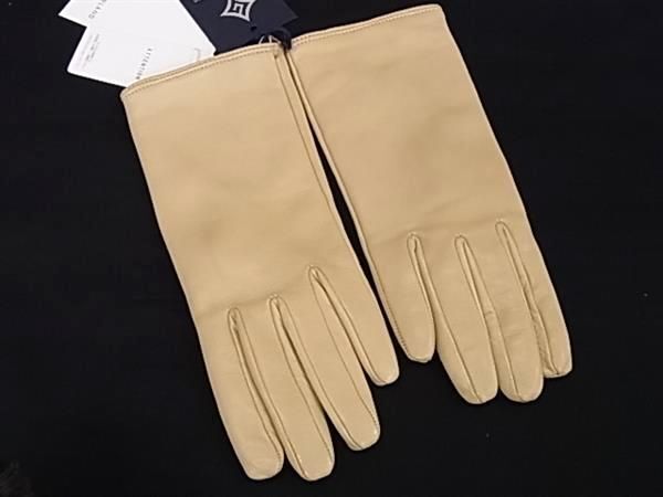 ■新品同様■ GALAGLOVES ガラグローブ ラムスキン 手袋 グローブ 表記サイズ 7 レディース ベージュ系 AV8926拍卖