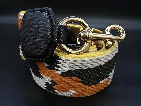 ■新品同様■ MARC JACOBS マークジェイコブス キャンバス バッグ用 ショルダーストラップ 肩掛け 斜め掛け レディース イエロー系 FC0090拍卖