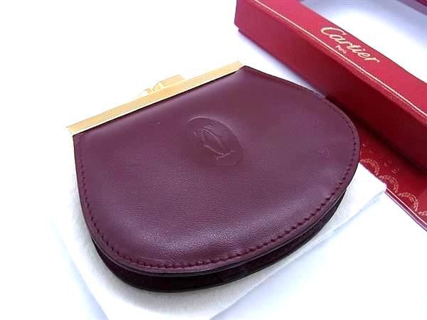 ■新品■未使用■ Cartier カルティエ マストライン レザー コインケース コインパース 小銭入れ ボルドー系 FD0254拍卖