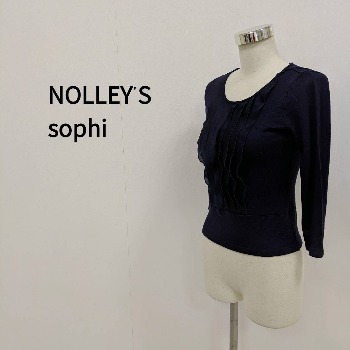 (V1-0732)NOLLEY'S sophi ノーリーズソフィ フリルカットソー ネイビー レディース拍卖