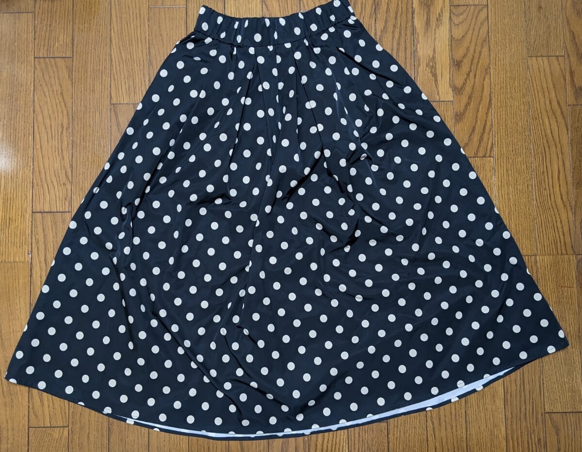 ★BEAUTY&YOUTH★WEB限定 ドット柄 タフタボリュームスカート★ロングスカート★ビューティーアンドユース★拍卖