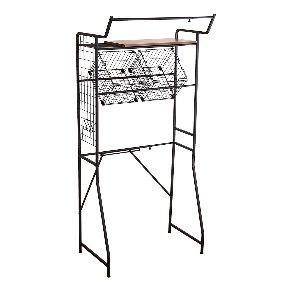 ヴィンテージ ランドリーラック バスケットタイプ LDR-K-WAL ウォールナット拍卖