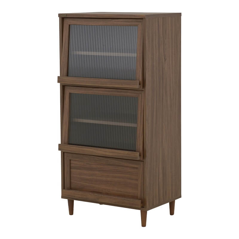 POWRY(ポーリー) キャビネット(フラップ扉タイプ/60cm幅)ブラウン PW120-60F-BR拍卖