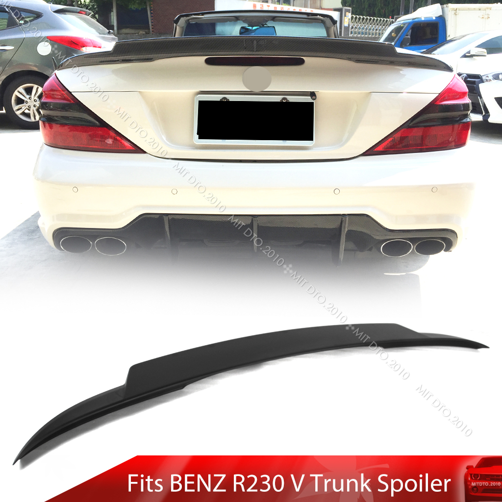 2003-2011 ベンツ SL R230 本物のカーボン V TYPE リアトランクスポイラー エアロ ウイング スポイラー リアルカーボン製拍卖