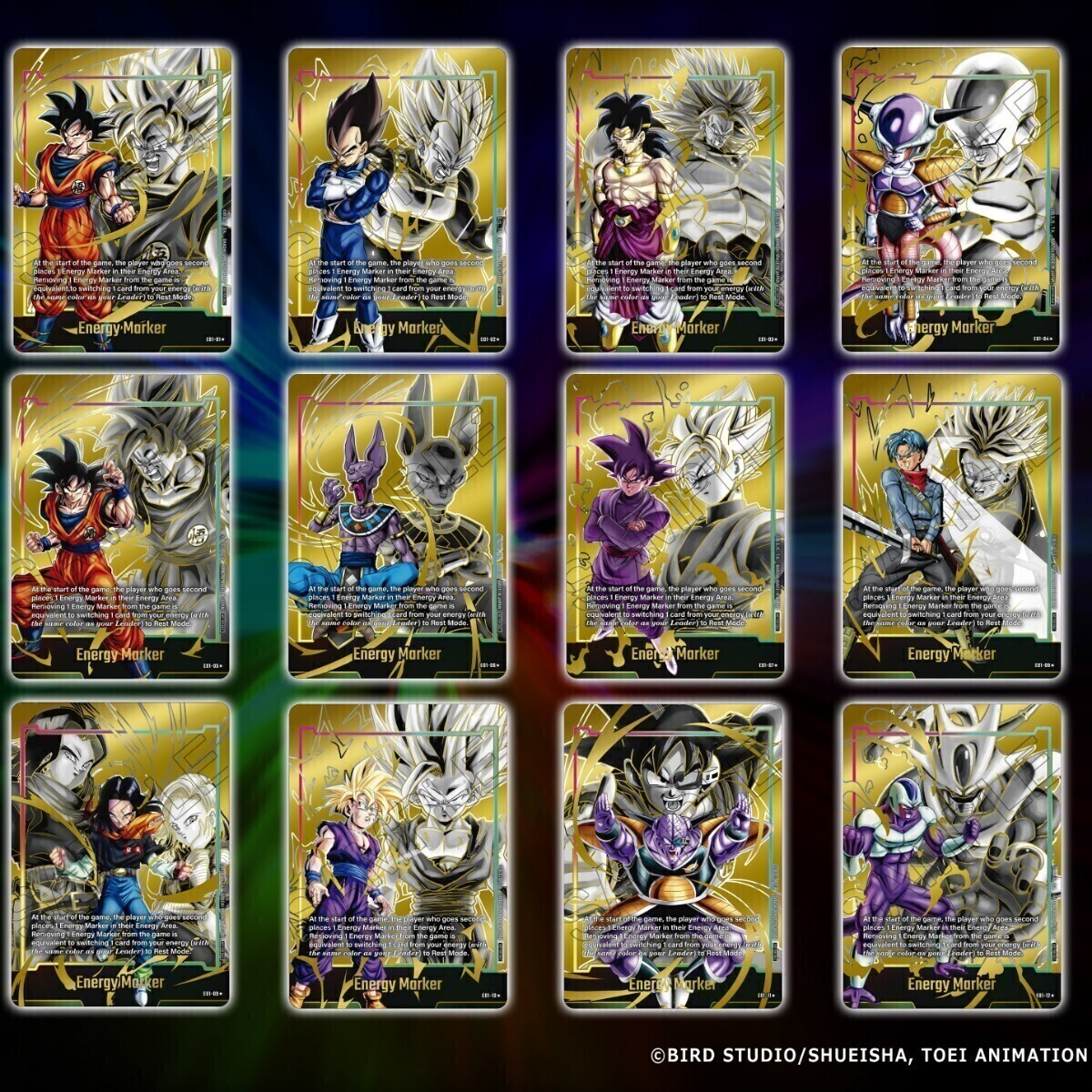 【NOT FOR SALE】DRAGON BALL SUPER CARD GAME FUSION WORLD E01 Energy Marker Parallel Complete ドラゴンボール エナジー マーカー 英語拍卖