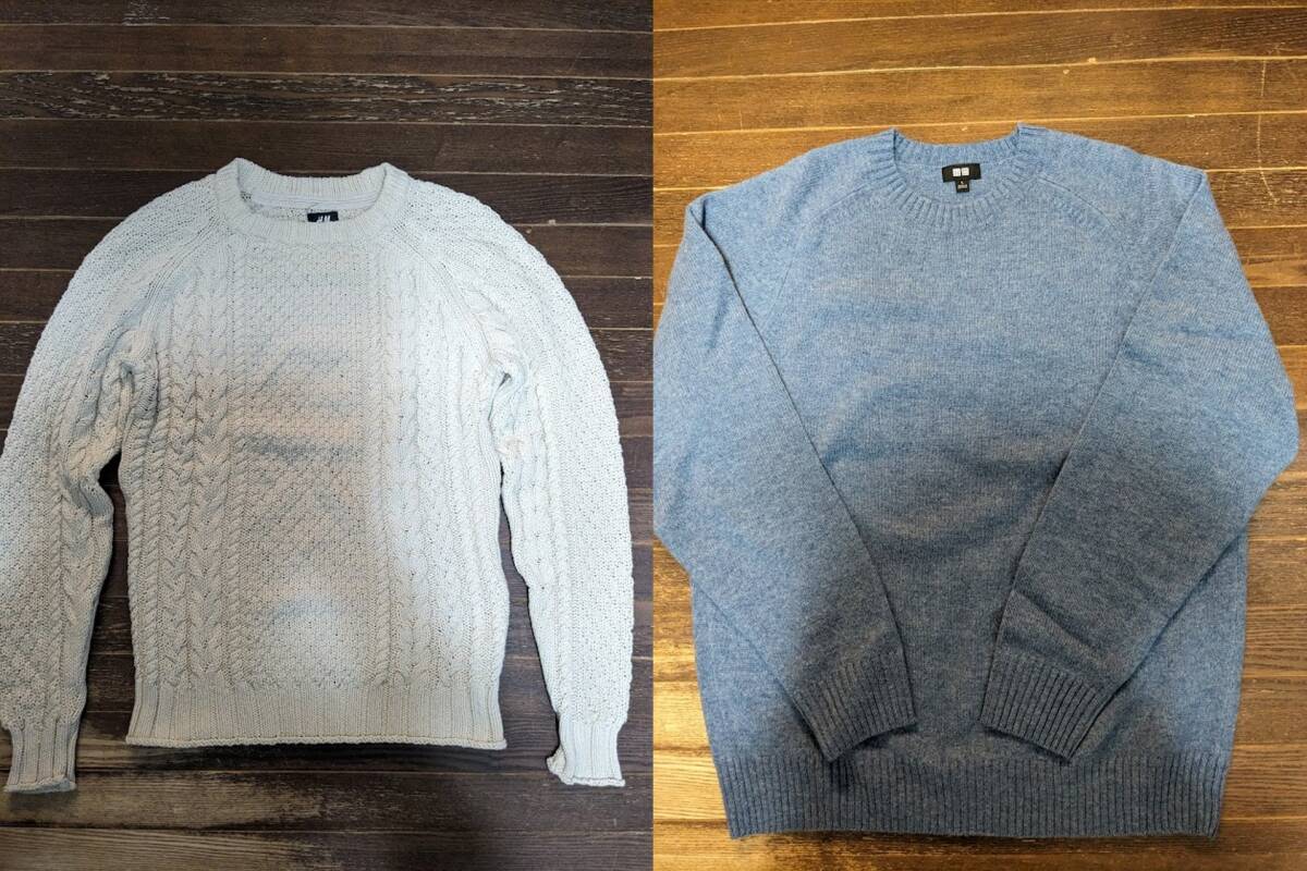 ★新品ユニクロプレミアムラムクルーネックセータLとH&MアランニットセーターM/ Engineered GarmentsBEAMSアローズパタゴニアLLBeanダウン拍卖