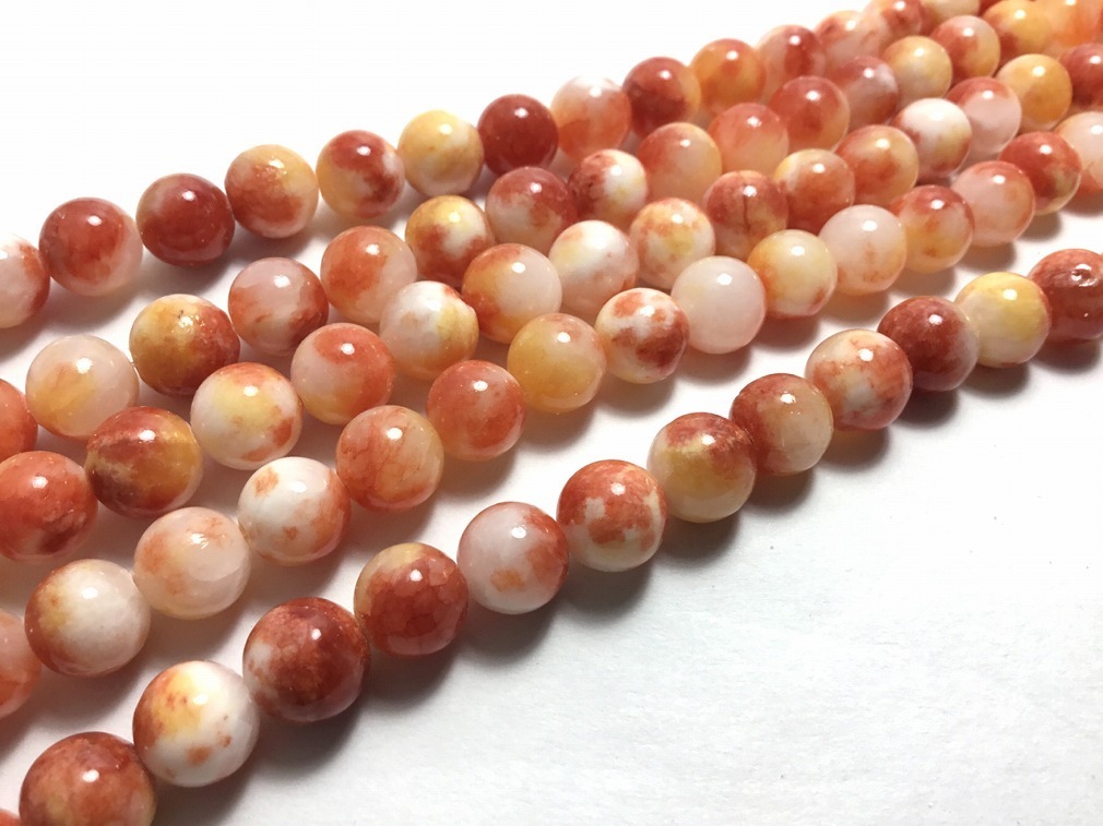 連売り ビーズクラブ キャンディジェイド XP-11 ラウンド 8 mm 天然石 パステル カラフル パワーストーン ブレスレット拍卖