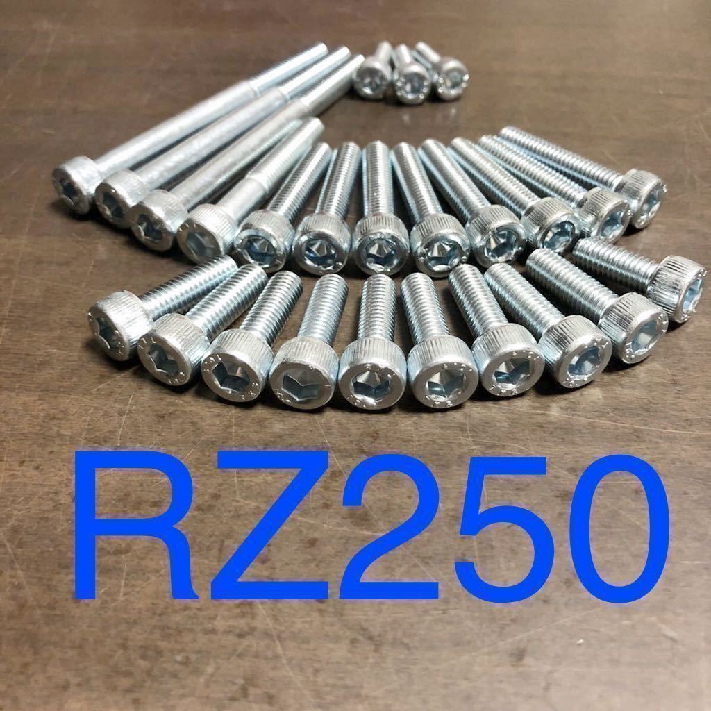 RZ250 350 4L3 エンジンカバーボルト クランクケースに優しいスチール製 ユニクロメッキキャップボルト 1台分フルセット拍卖