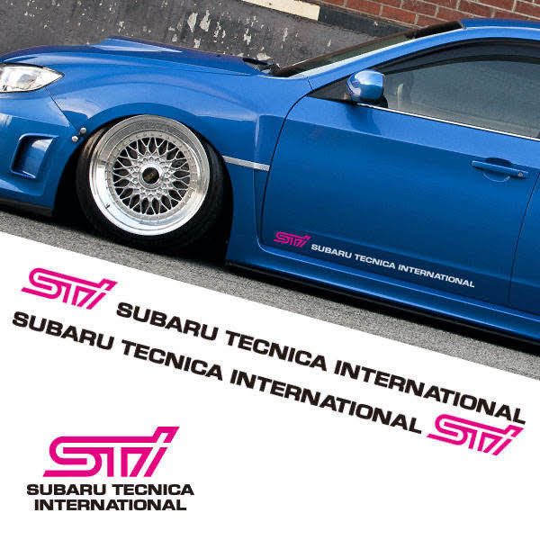 ☆STI SUBARU 大型サイドロゴステッカー 赤/銀文字 1000mm インプレッサ スバル BZ-R拍卖