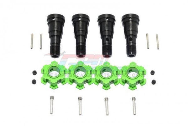 GPM製 TXM8170N/JT2-G【グリーン】 TRAXXAS X-MAXX 前後CVDジョイント+アルミホイールハブヘックス 検索#7753拍卖