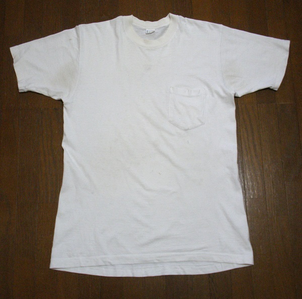 XL【60's/ポケットTシャツ】ヴィンテージ タウンクラフト 白 ぺニーズ 60年代 襤褸 ボロ ダメージ 雰囲気 米国 アメリカ 古着拍卖