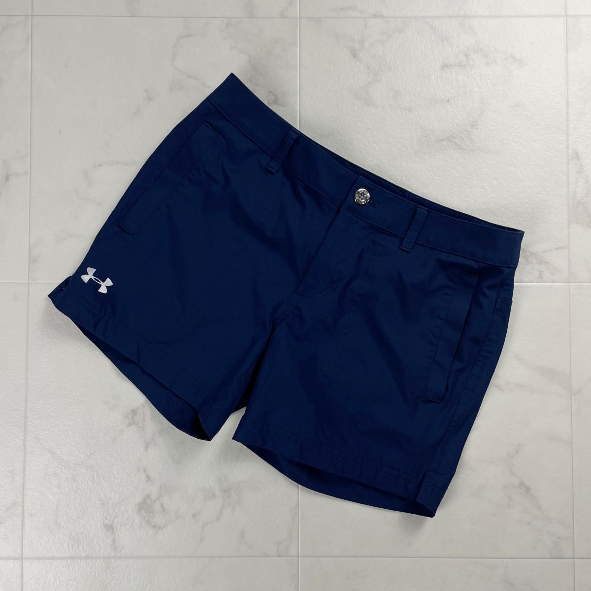 美品 UNDER ARMOUR アンダーアーマー COLD BLACK ショートパンツ ボトムス レディース 紺 ネイビー サイズM*PC388拍卖