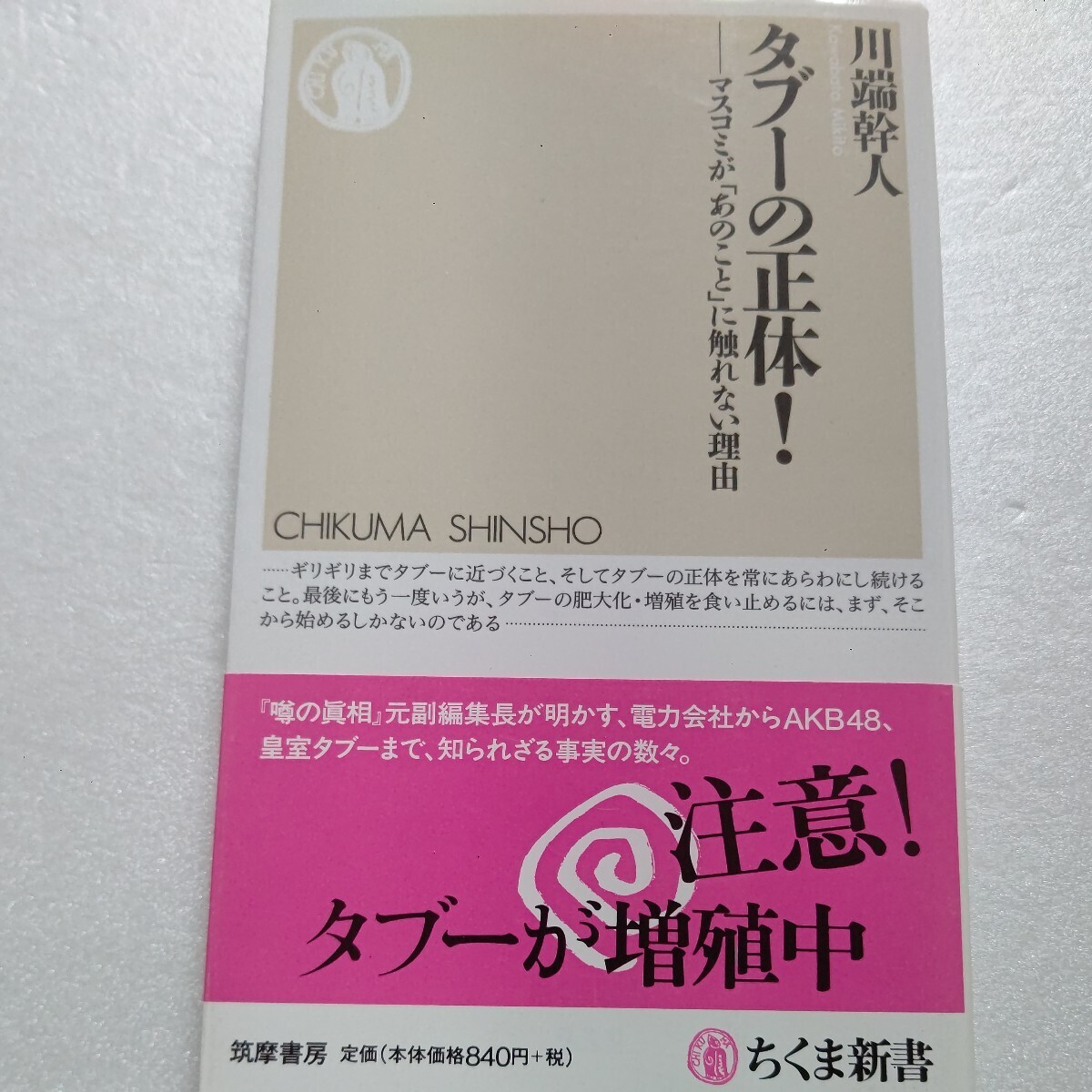 タブーの正体!マスコミが「あのこと」に触れない理由 電力会社 AKB48 皇室 同和 検察 財務省…。マスコミの過剰な自主規制はなぜか?拍卖