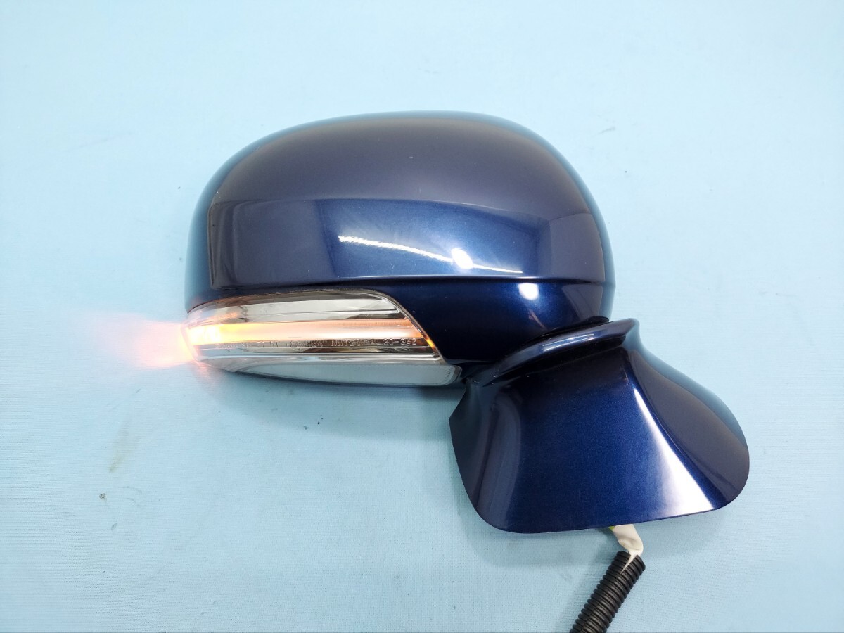 GRS200 200系 クラウン 右 ドアミラー 運転席側 動作確認済 紺 ブルー 8S6 9ピン 9P サイド ウインカー 201 202 204 24年式 M2拍卖