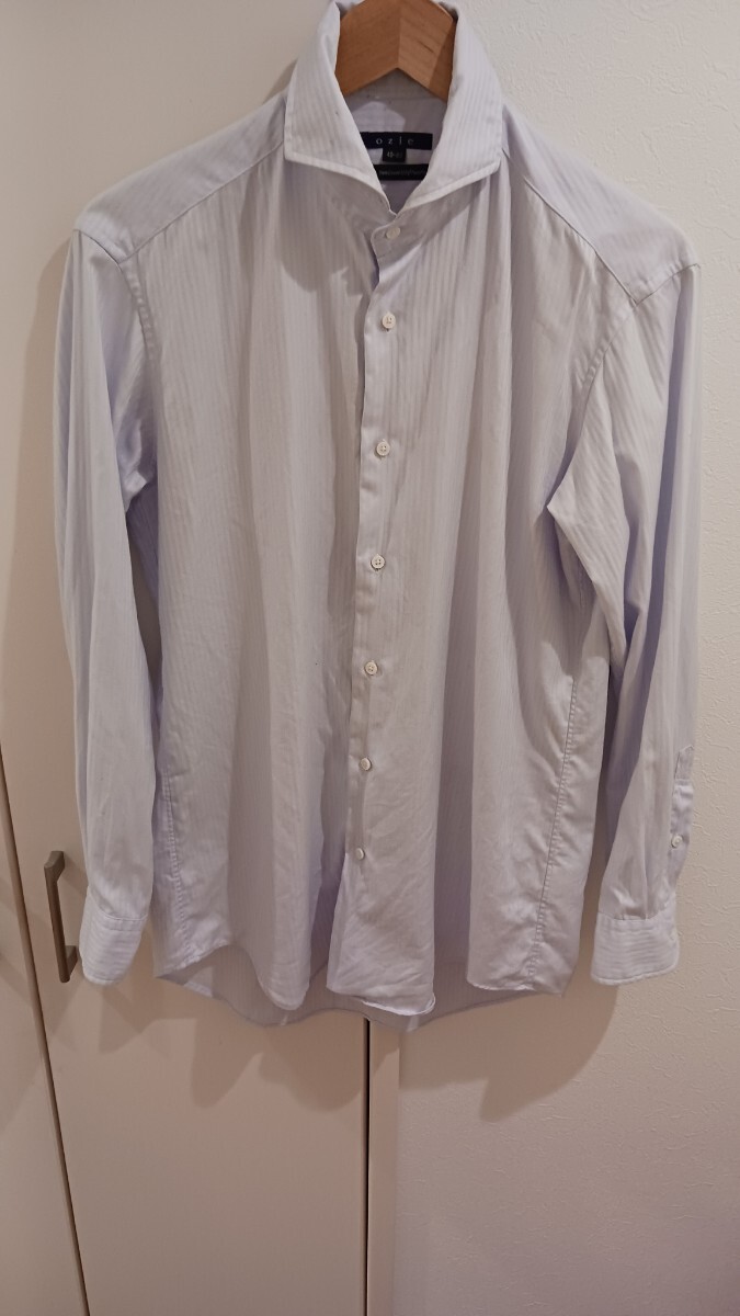 オジエ 長袖シャツ メンズ Mサイズ ストライプ拍卖
