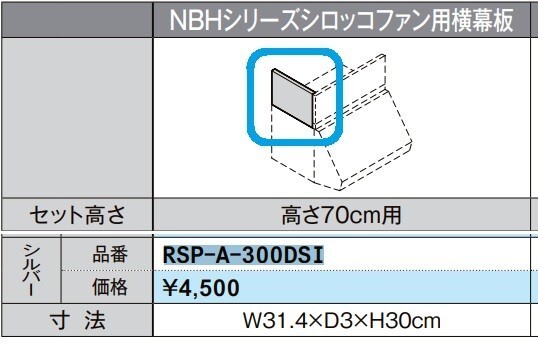 23J02-01 LIXIL RSP-A-300DSI サンウェーブ リクシル レンジフード 別売部品 NBHシリーズ シロッコファン用 横幕板 パーツ 現状品拍卖