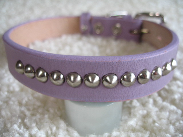 ★同梱お得★♯21-№31・本皮平首輪・ラベンダー♪拍卖