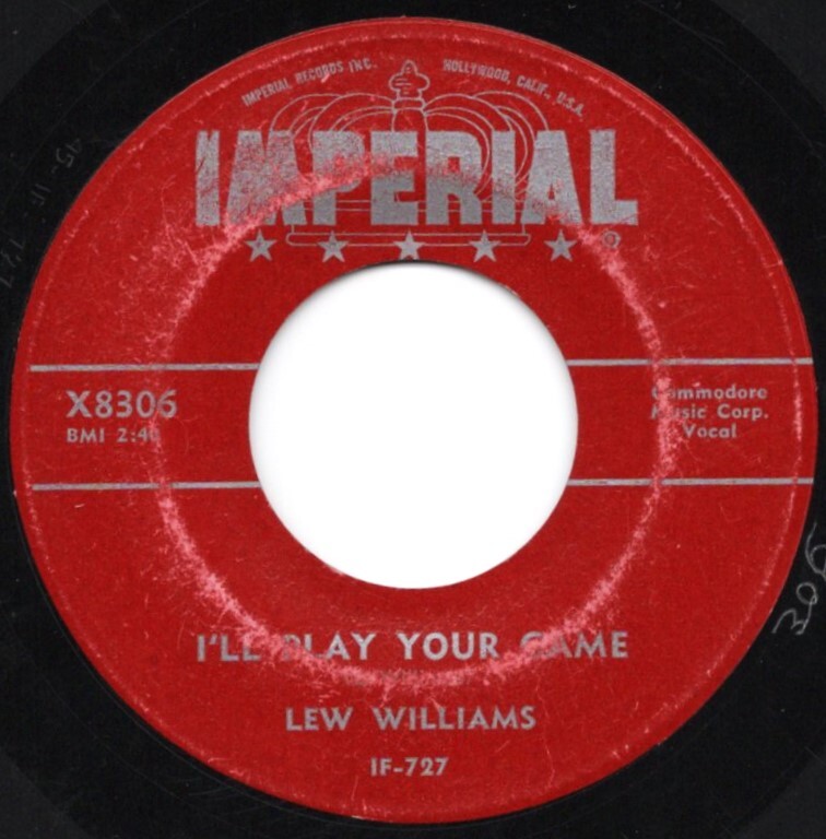 貴重盤 / LEW WILLIAMS - I'LL PLAY YOUR GAME (US オリジナル) 45' / 極上 1956 Texas Rockabilly Jivers / ロカビリー / レコードホップ拍卖