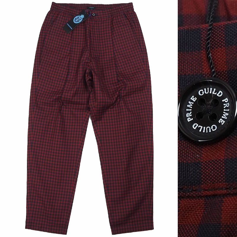 新品 定価1.7万 GUILD PRIME ギルドプライム ギンガムチェック ストレッチ パンツ (ウエスト:73)拍卖