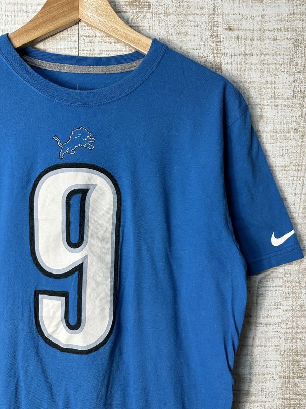 ☆US古着 NIKE ナイキ チームTシャツ NFL アメフト プリント カレッジ 両面プリント ナンバリング ブルー青【M】コットン ◆4470◆拍卖