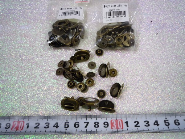 ★ジャスミン・M-184・すかし・飾りホック・AG・30個セット・ポーチ・副資材★m-011-26拍卖