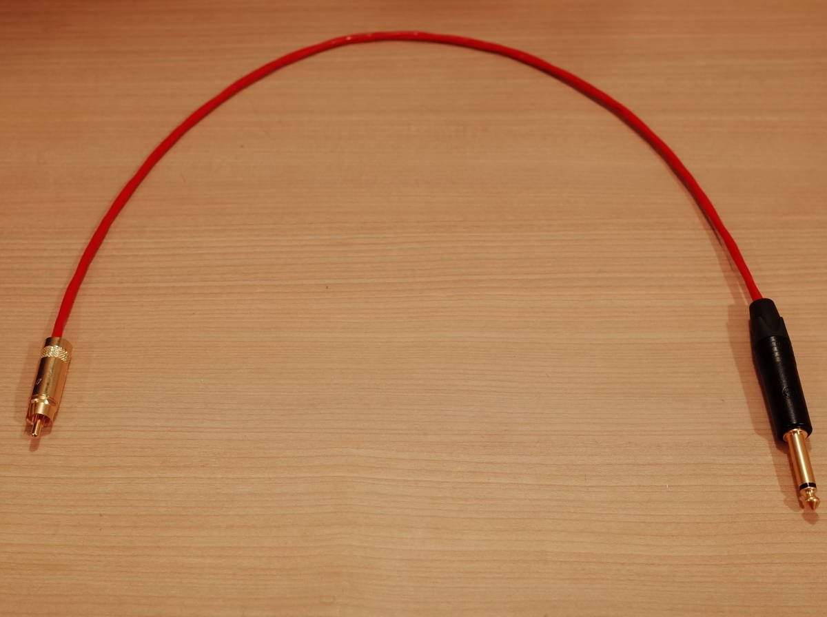★ 即決 RCA⇔フォン (TS 2極) 1m BELDEN 88760 赤 NYS352AG NEUTRIK ゴールドメッキコネクター NP2X-B 金メッキ (L.R識別処理可) ★拍卖