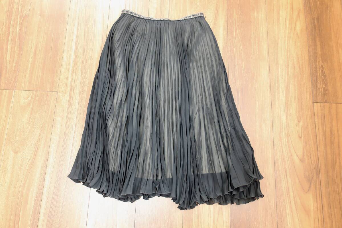 LA TENDA/ラテンダ ★ブラック・細かいプリーツスカート《38》膝丈・美品拍卖