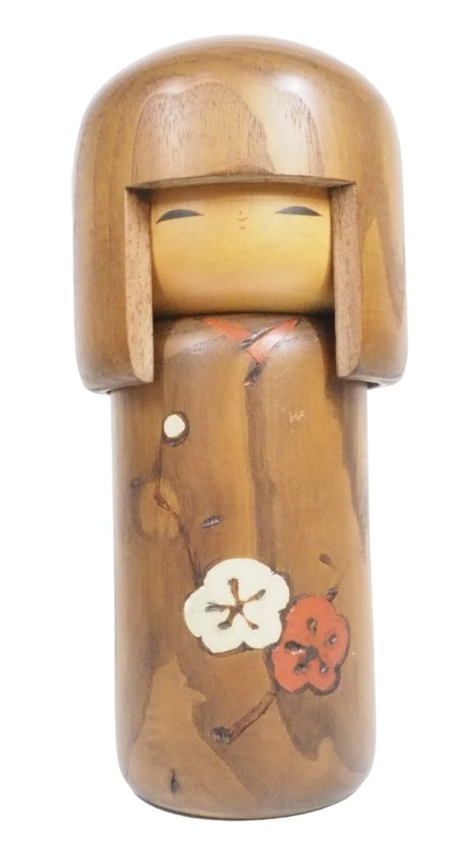 ペン立てやリモコン、眼鏡入れとして! 昭和ビンテージ 伝統工芸 卯三郎創作こけし「花心」実用近代こけし 小物入れ 1980年代 SHI605拍卖