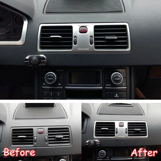 【送料無料】ボルボ XC90 2002-2014 ステンレス ダッシュボード エアコン フレームカバー トリム交換 車 ステッカー アクセサリー拍卖