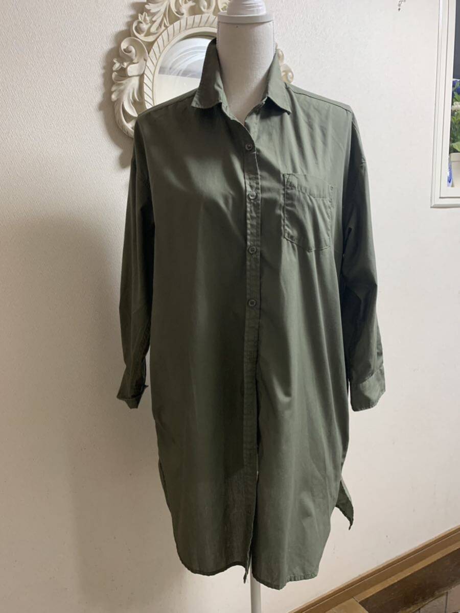 大きい ON LOVE OFF シャツワンピース コート ロングシャツ L拍卖